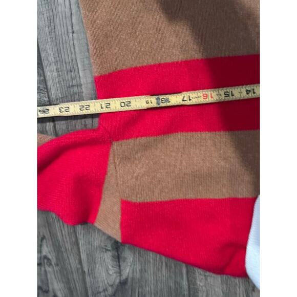 Rails Women's Cherry Camel Stripe Harris Collared Sweater Size Large cashmere - Picture 10 of 12